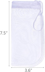 ALEGI Media Filter Bag Aquarium Extra Fine,Reusable 180 Micron Drawstring Mesh Filter Bags for Very Fine Resins Filter (7.5"*3.6" (6 Pack))