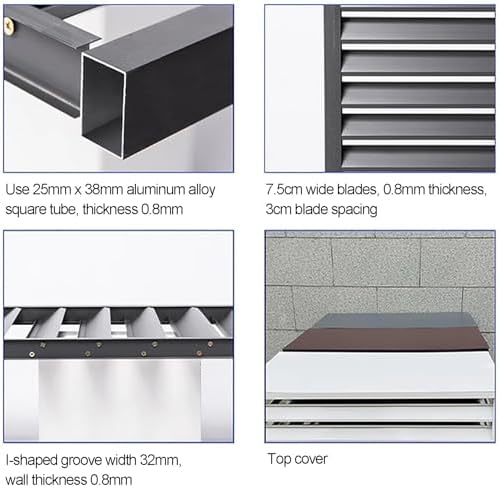 Outdoor Air Conditioner Cover Aluminum Decorative Fence Privacy Screen Protective Grilles for Heat Pumps Trash Can Enclosure Flower Stand Perfect for Concealing (Brown 110x60x80cm)