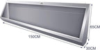 Wall-Mounted Stainless Steel Urinal Trough with Drain Pipe and Sensor, 304 Steel Commercial Multi-User Urinal, 100CM/150CM, for Schools and Construction Sites (150CM)