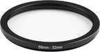 58mm Lens to 52mm Camera Lens Adapter 58mm to 52mm Step Down Ring Adapter Ring for All Brands of UV ND CPL, with Premium Lens Wiping Cloth 2 Pack (58mm-52mm)