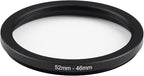 52mm Lens to 46mm Camera Lens Adapter 52mm to 46mm Step Down Ring Adapter Ring for All Brands of UV ND CPL, with Premium Lens Wiping Cloth 2 Pack (52mm-46mm)
