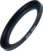 43mm to 52mm Step-up Adapter Rings Filter Adapter Black Metal Step Down Filter Ring Adapter Compatible with All Brand UV CPL ND Camera Lens Filter Stepping Rings (43mm-52mm)