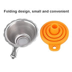 3D Printer Metal Filter Funnel,3D Printer Resin Foldable Silicone Funnel+Metal Filter Mesh,Convenient Folding Design,Easy to Clean, for All 15mm Neck Width Bottles