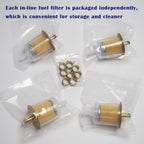 4PCS 5/16" Universal Fuel Filters with 8PCS 14mm Hose Clamps Gas Inline Fuel Filter Replacement for Motorcycles, Cars, Trucks HE007