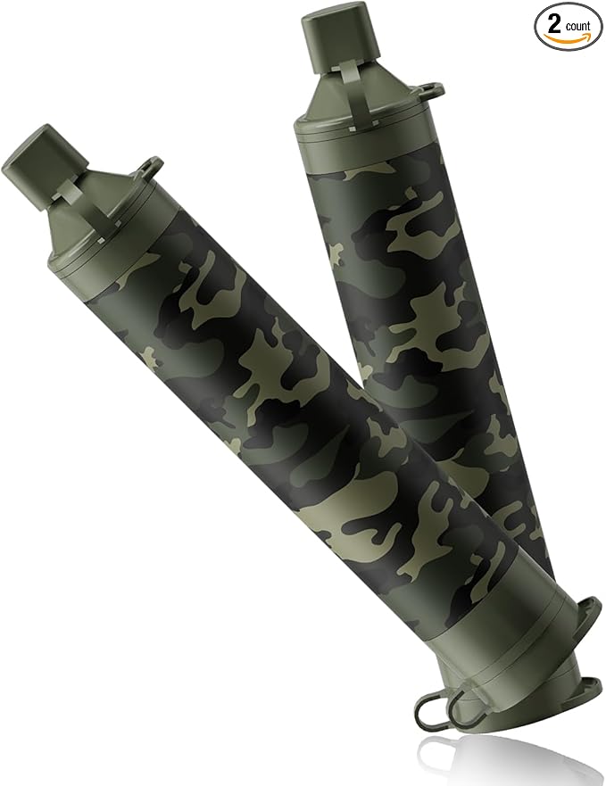 Membrane Solutions Straw Water Filter S1, NSF/ANSI 42&372&401 certificated, Survival Filtration Portable Gear, Emergency Preparedness, Supply for Drinking Hiking Camping Team Family Outing