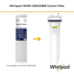 Whirlpool 20" x 4.5" Whole House Water Filter Housing, NSF Certified System for Sediment Carbon Filter, Home Pre-Filtration for Well and City Water, 1" Port with Pressure Relief, Filter Not Included