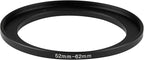 52-62mm Metal Step-Up/Down Ring Adapter Compatible with Mirrorless Cameras DSLR Lens, UV CPL ND Filter Thread Converter, Black