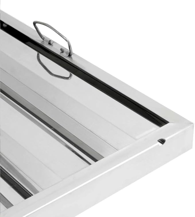 Soro Essentials- 16" W x 20" H Stainless Steel Commercial Kitchen Hood Filter with Handles- Hood Filters Range Hood Filter Range Hood Baffle Grease Filter for Restaurant Kitchen Exhaust Hoods
