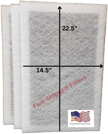 Fast-Shipped-Filters 3 Pack 16x25 Replacement Filter Pads Compatible with Dynamic Air Cleaner 16x25x1 White