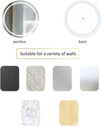 Modern LED Illuminated Bathroom Mirror with Touch Control Switch Demister Pad/3 Color Lights Round Wall Mirror Size: Diameter 50/60/70cm