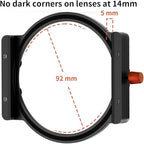 K&F CONCEPT Metal Filter Holder + 8 Filter Adapter Rings (49/52/58/62/67/72/77/82mm) for Square Lens Filter