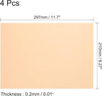 uxcell 4Pcs A4 Gel Light Lighting Filter Overlay Transparent Color Correction Plastic Vinyl PVC Sheets Photography Television Fluorescent Orange,0.2mm
