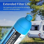 Lifefilter RV Inline Water Filter, NSF Certified, Reduces Chlorine, Bad Taste, Odor, Dedicated for RVs and Marines, 2 Pack Drinking Filter with 2 Flexible Hose Protector