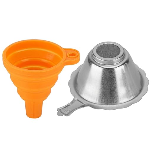Jeanoko 3D Printer Silicone Funnel Metal Filter Mesh Light Curing Filter for Resin Bottle Cleaning Foldable for DIY Enthusiasts