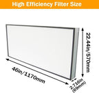 Replacement HEPA Filter for Air Flow Clean Bench 46 x 22 x 2.7 inch FFU Aluminum Fan Filter Unit for Laminar Flow Hood Class 100 Cleanliness HEPA Filter
