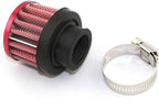 4 Pack ID I inch (25mm) Air Intake Filter with Clamp, Universal Car Air Intake Filter 1" Inlet, Red