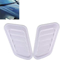 KaTur 1 Pair Universal Car ABS Decorative Air Flow Intake Scoop Turbo Bonnet Vent Cover Hood (White)