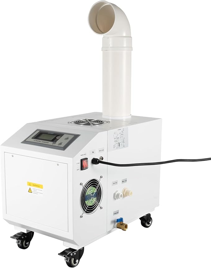 Ultrasonic Industrial Agricultural Humidifer, 0.79Gal/H Smart Commercial Humidifier with LCD Screen & humidity Sensor Automatic Mist Cooling Sprayer Airflow for Warehouse Greenhouse Garden Etc