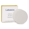 Labasics Qualitative Filter Paper Circles, 70 mm Diameter Cellulose Filter Paper with 15-20 Micron Particle Retention Medium Filtration Speed, Pack of 100