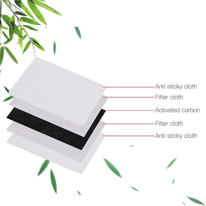 50Pieces PM - 2.5 Anti Dust Activated Carbon Filter 5 Layers Replaceable Anti Haze Filters for Respirator