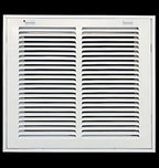 HVAC Premium 12 x 10 Duct Opening Steel Return Air Filter Grille, for 1-inch Filter, Removable Door, Flat Stamped HVAC Vent Cover Grille, Outer Dimensions 14.5 x 12.5