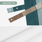 Teal Brown Tie Up Valance Curtains for Windows, Kitchen Curtains Window Shades, Farmhouse Vintage Abstract Wooden Grain Light Filtering Roman Curtain Valances for Bedroom/Bathroom/Cafe 42"x12"