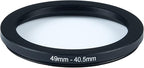 49mm Lens to 40.5mm Camera Lens Adapter 49mm to 40.5mm Step Down Ring Adapter Ring for All Brands of UV ND CPL, with Premium Lens Wiping Cloth 2 Pack (49mm-40.5mm)