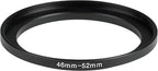 46-52mm Metal Step-Up Ring Adapter Compatible with Mirrorless Cameras DSLR Lens, UV CPL ND Filter Thread Converter, Black