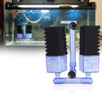 Multi Layer Filter Media Biochemical Dual Sponges Filters with Extendable Telescopic Air Flow Outlet Air Pump Driven for Betta Fry Aquarium Fish Tank Up to 50 Gallon (1-Pack, Black Sponge)