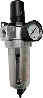 3/8" Pressure Regulator - 89 CFM Flow Rate 7-150 PSI Adjustable - for Compressor Particulate Filter Moisture Water Trap Compressed Air - Integral Style Filter Regulator Combination Replacement
