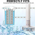 5 micron 20"X4.5" whole house water filter replacement cartridge Compatible with All Whole House Water Filter Systems. 3 pack