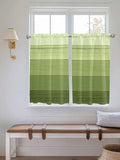Gradient Green Wooden Board Window Valance Curtains, Retro Country Wood Grain Light Filtering Kitchen Valance with 3-inch Rod Pocket for Living Room Bathroom Bedroom,2 Panel,42x45In
