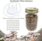 100PCS Self Healing Injection Ports and 120PCS Synthetic Filter Stickers Mushroom Growing Supplies（13.2mm for Ports &20mm for Stickers ）