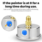 0-100Psi Glycerin Liquid Filled Low Pressure Gauge, 2.5" Dial Size, 1/4" G Back Mount, 304 Stainless Steel Case, for Water Pipe, HVAC, Water Oil Air Pressure Test