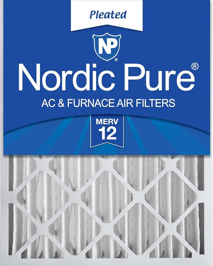 Nordic Pure 20x25x4 (Actual Size: 19 1/2 x 24 1/2 x 3 5/8) Pleated MERV 12 Air Filter 1 Pack