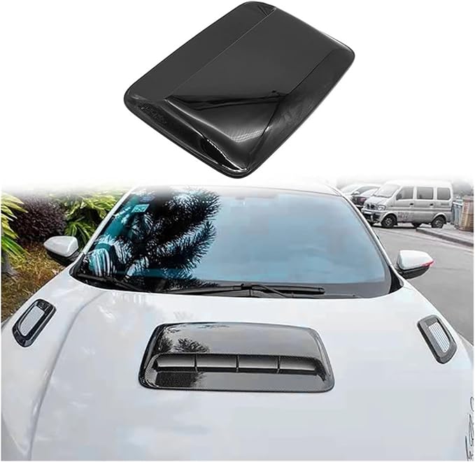 Car Universal Hood Vent Air Outlet Cover Compatible For Infiniti And Mazda Compatible For Tesla Hood Scoop Air Flow Intake Vent Cover(Carbon look)