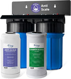 iSpring Anti-Scale Whole House Water Filter System, Reduces up to 99% Chlorine, Odor, and Sediments, 2-Stage Water Descaler and Whole House Water Filter, 1" Inlet/Outlet, Model: WGB21B-DS
