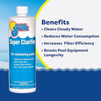 In The Swim Super Clarifier – Fast-Acting, Highly Concentrated Pool Water Clarifier for Crystal Clear Water & Improved Filter Efficiency – for Sand & Cartridge Filters - 1 Quart