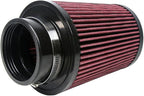 2.75 Inch 70 mm High-Flow Air Filter, Reusable Cone Cold Air Intake, High Performance, Washable, Clamp-On Car High Flow Air Kit, Flange Diameter: 2.75 Inch, Filter Height: 7.3 Inch, Red