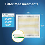 Filtrete 22x22x1 AC Furnace Air Filter, MERV 8, MPR 700, Tough on Pollen, Easy on Airflow, 3-Month Pleated 1-Inch Electrostatic Air Cleaning Filter, 4-Pack (Actual Size 21.69 x 21.69 x 0.81 in)