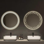 Bathroom Mirror with LED Lights, Wall Mirror with Touch Sensor, Round Mirror with Demister Pad, 3 Light Modes, for Living Room and Bathroom(A,50cm/19.7in)