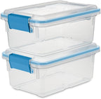 Sterilite 6-Pack Gasket Box, Weather-Resistant Storage Bins with Latching Lids, 7.5 Quart - Heavy-Duty Organizing Containers for Closet, Bathroom, and Office