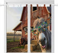Farm Donkeys Living Room Curtains 84 Inch Length, Window Curtains Tab Top, Farmhouse Barn Funny Animals Butterfly Light Filtering Window Treatments Drapes 42"x84" 2 Panel