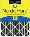 Nordic Pure 16x20x4 (Actual Size: 15 1/2 x 19 1/2 x 3 5/8) Furnace Air Filters MERV 10 Pleated + Carbon 1 Pack