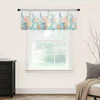 Summer Beach Sheer Valance Curtains, Ocean Colorful Coral Shell Seaweed Starfish Light Filtering Kitchen Valances Rod Pocket Voile Curtain Window Treatment for Bedroom/Living Room/Basement 54Wx18L