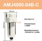 Vacuum Water Droplet Separator Pipeline Filter AMJ AMJ3000-03B AMJ4000-04B-C 1Pcs(AMJ4000-04B-C)