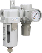 PneumaticPlus SAU420-N06G Compressed Air Filter Regulator Combo 3/4" NPT - Poly Bowl, Manual Drain, Bracket, Gauge