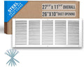Fits 26x10 Duct Opening | Steel Return Air Grille by Handua | Vent Cover Grill for Sidewall and Ceiling | White | HVAC Cold Air Intake Grille | Outer Dimensions: 27.75"W X 11.75"