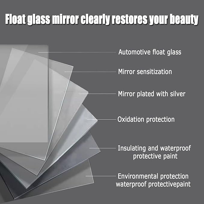 Bathroom Mirror with LED Lights, Backlit Illuminated Bathroom Mirror Wall Mounted Multifunction Vanity Mirror with 3 LED Light Color Dimmable and Demister Pad,(B,H50*W70CM/H19.6*W27.5IN)