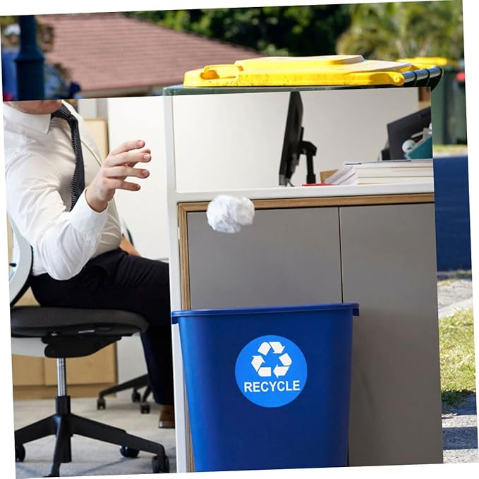 8pcs Garbage Sorting Stickers Waste Recycling Labels for Trash Can Adhesive PVC Sticker for Home School